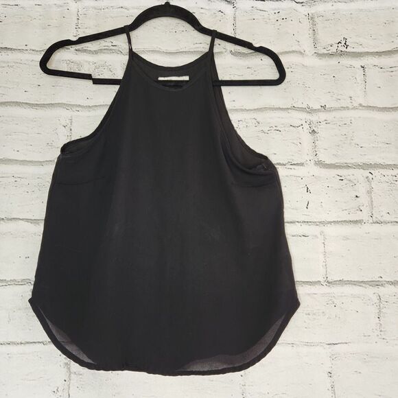 Abercrombie & Fitch High Neck Solid Black Fit And Flare Tank Top Womens Small - Picture 2 of 11